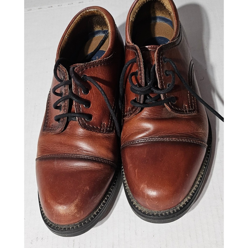 Dockers‎ Oxford Dress Shoe Size 8W Brown Leather Round Cap Toe 090-2219